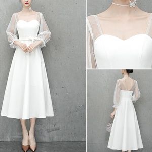 Midi A-line Wedding dress / reception dress